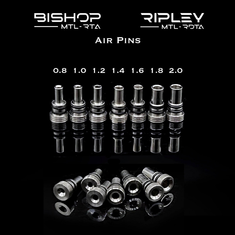Air Pins for Bishop RTA, Bi2hop RTA e Ripley RDTA by Ambition Mods & The Vaping Gentlemen Club - vbar.it